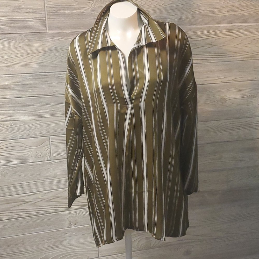 Gorgeous Olive Satin Top